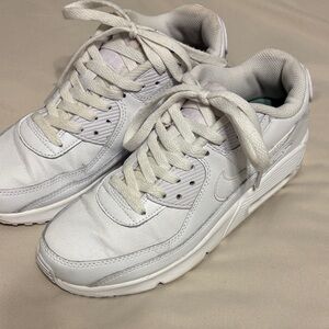White Youth Nike Airmax 90 Sneakers
